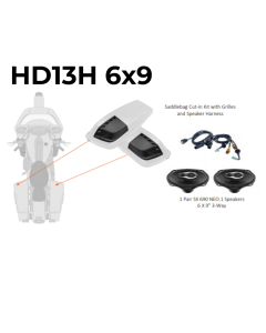 Hertz HD13H Saddlebag Lid Kit W/ NEO 3-Way Speakers 4 Harley 98-13