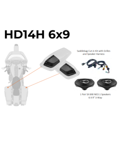 Hertz HD14H Saddlebag Lid Kit W/ NEO 3-Way Speakers 4 Harley 14-23 