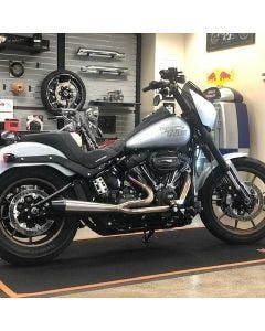 Sawicki 2 into 1 Raw Full Length Pipe Black Tip Exhaust Harley Softail M8 18-Up