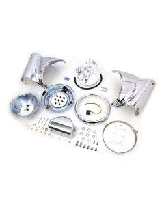 V-Twin 33-1428 Chrome 7" Headlamp Cowl Nacelle Kit 86-17 Harley Softail FLST