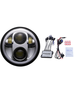 Custom Dynamics Chrome 5.75" ProGLOW Headlamp w/ RGB Halo & Controller