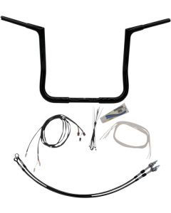 FBI Fat Baggers 1-1/4 Black 14 EZ Install Flat Top Handlebar Harley Batwing 14-20