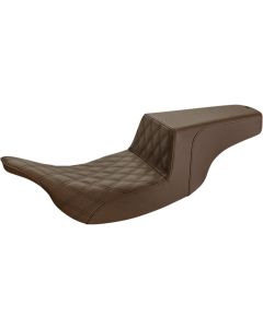 Saddlemen Step Up 2-Up Seat Brown Driver Lattice Stitched Harley Touring 97-07