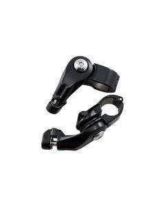 Kuryakyn Black Tour Tech Tall Rider Cruise Peg Mounts (Short) 4" For 1-1/4" Bar