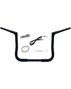 FBI Fat Baggers 1-1/4 Black 12 EZ Install Flat Top Handlebar Harley Batwing 14-20