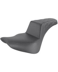 Saddlemen Black Step Up 2-Up Seat Rear Lattice Stitched Harley Softail M8 18-23