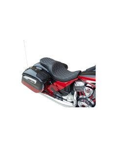 Drag Low Profile 2-Up Seat Silver Diamond Stitch Solar Vinyl Indian Touring '14+