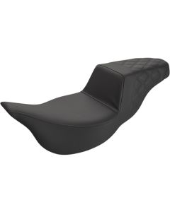 Saddlemen Black Step Up 2-Up Extended Reach Lattice Stitch Seat Harley Touring 08-Up