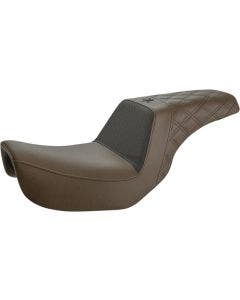 Saddlemen Unknown Industries Brown Step Up Gripper Seat Harley Dyna FXD 04-05