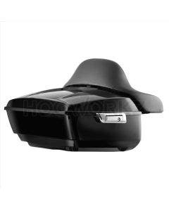 Hogworkz Vivid Black King Tour Pack w/ Full Backrest Chrome Hardware 97-18 Harley FLH/T