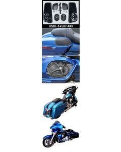 J&M Saddlebag-Lid Kit w/ Rokker Â® XXR 5X7" Speakers Plug-n-play Wiring 14-19 Harley