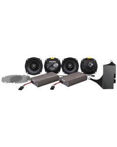 Hogtunes 450 Watt Amp & 4 Speaker XL Series Kit Harley Road & Tri Glide 11-13