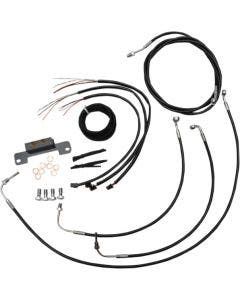 LA Choppers Cable & Wire Kit Standard Mini Apes Black No ABS Harley M8 17-Up