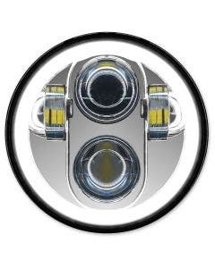 Hogworkz HW195012 Chrome 5 3/4" LED HaloMaker Headlight Harley V-Rod Softail FXD