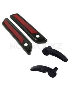 Hogworkz Blackout Saddlebag Lid Lever & Latch Hinge Cover for Harley 14-22
