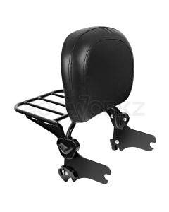 Hogworkz Black Easy Detachable Sissy Bar Luggage Rack Harley Touring 97-08