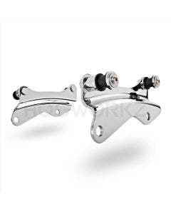 Hogworkz Chrome Detachable 4 Point Tour Pack Backrest Docking Hardware Harley 14-17