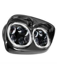 Hogworkz Harley® Road Glide Dual LED Black HALOMAKER® Headlight '98-'13