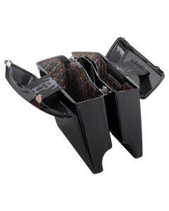 Hogworkz Aftermarket Stretched Saddlebag Liners '94-'13 Black w/ Orange Stitching