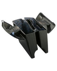 Hogworkz Aftermarket Stretched Saddlebag Liners '94-'13 Black w/ Blue Stitching