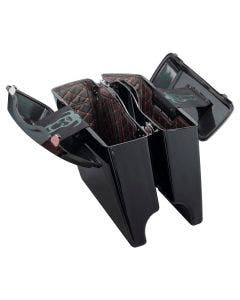 Hogworkz Aftermarket Stretched Saddlebag Liners '94-'13 Black w/ Red Stitching