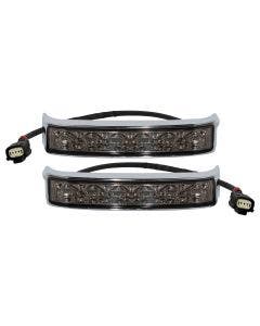 Hogworkz LED Saddlebag Turn Signals Brake Running Lights Chrome Smoked Lens 14-24