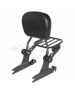 Hogworkz Black Easy Detachable Sissy Bar Luggage Rack Harley Softail 00-17