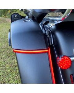 Custom Dynamics Red Low Profile Bagz Saddle Bag Lights Indian Challenger 20-Up