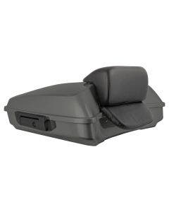 Hogworkz Industrial Gray Denim Razor Tour Pack Slim Backrest Black Hardware for Harley® FLH '97-'24
