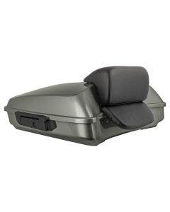 Hogworkz Industrial Gray Razor Tour Pack Slim Backrest Black Hardware for Harley® FLH '97-'24