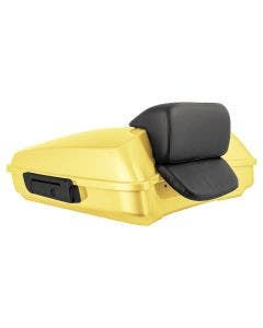 Hogworkz Industrial Yellow Razor Tour Pack Slim Backrest Black Hardware for Harley® FLH '97-'24