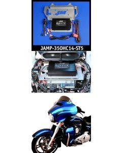 J&M ROKKER XXR 350 Watt 2-Channel Stage 5 Amp Kit 14-19 Harley Batwing Electra Ultra