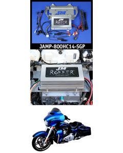 J&M ROKKER XXRP 800w 4-CH DSP Programmable Amp 14-20 Harley FLHX Rears / Lowers