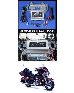 J&M ROKKER XXRP 800w Watt 4 Channel DSP Stage 5 Amp kit 14-20 Harley Ultra