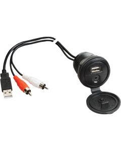 Jensen USB Interface and 1/8" Auxiliary Input Jack for Cigarette Lighter  - JENAUX