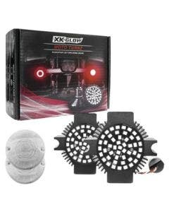 XK Glow Clear Red LED Turn Signal Indicator Lens Kit Harley Flat 1156