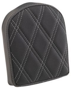 Drag 7" Sissy Bar Pad Silver Double Diamond Vinyl Harley & Custom 0822-0444