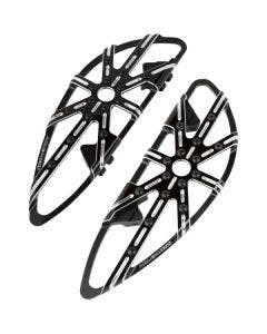 Arlen Ness Black 10 Gauge Adjustable Floorboards Driver Harley Softail 18-20