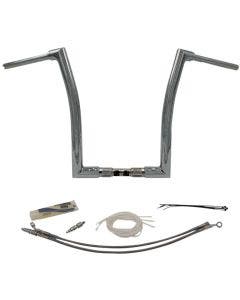 FBI Fat Baggers Chrome 1-1/2" EZ Install Flat Top 16" Handlebar Harley FLTR 15-20