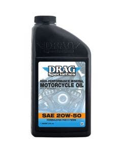 Drag 1 US Quart 20W-50 High-Performance Mineral Engine Oil for V-Twin