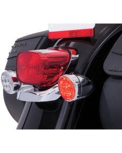 Ciro 45501 Fang Turn Signal LED Light Inserts Chrome Red Harley Touring 00-Up