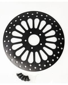 DNA Black Super Spoke Single Front 11.5 Disc Rotor Harley Touring Softail XL Dyna