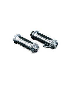 Kuryakyn 6296 Chrome Zombie Hand Grips 84-19 Harley Dual Cable Throttle Control