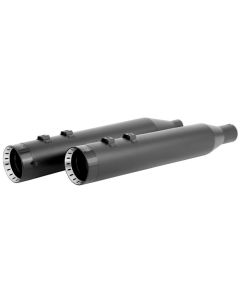 Khrome Werks Black 4.5" HP-Plus Slip-Ons Black Turbine Tip 17-18 Harley Touring