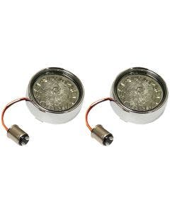Custom Dynamics ProBeam Bullet Chrome Bezel Smoke Lens Rear Turn Signal 1157