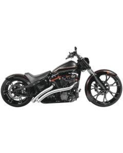 Freedom Performance Chrome Exhaust Radical Radius Crossover w/ Star Tips Softail