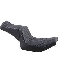 Le Pera L-588DD Tailwhip 2-Up Seat Double Diamond Black Harley FXR 82-94
