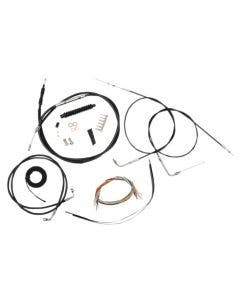 La Choppers Complete Black Vnyl Cable Line 18"-20" Kit Harley 00-06 FXST/B/C 