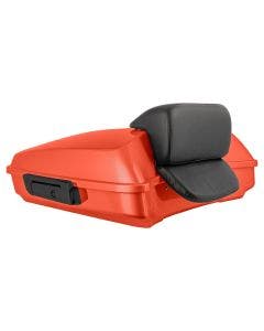 Hogworkz Laguna Orange Razor Tour Pack Slim Backrest Black Hardware for Harley® FLH '97-'24