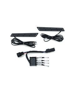 Kuryakyn 5477 Black LED Run Turn Brake Saddlebag Hinge Accents 14-19 Harley FLH
